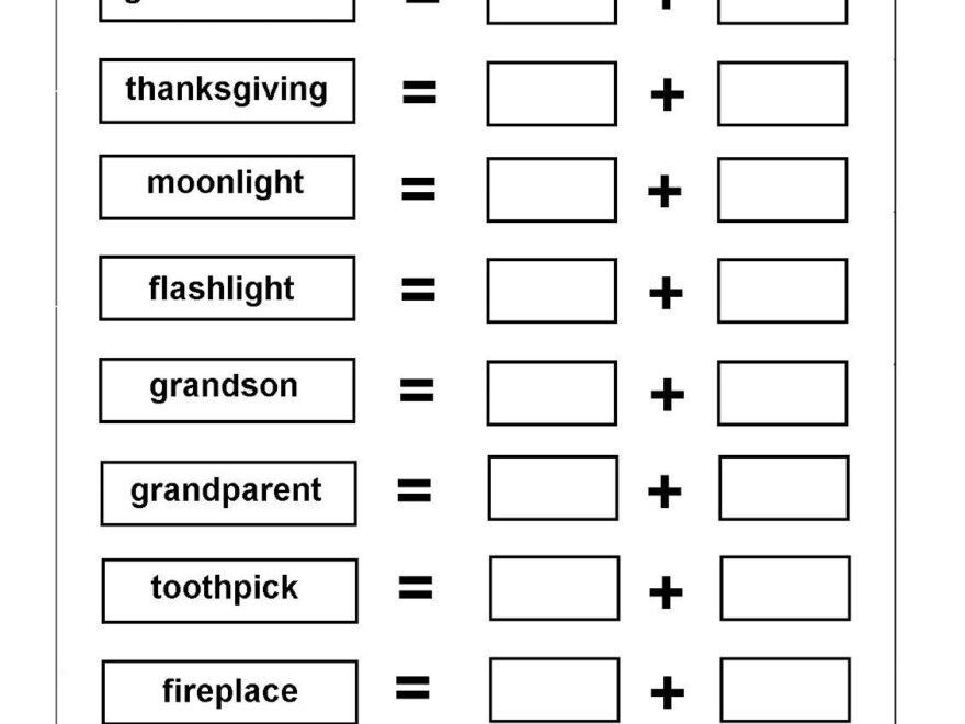 Free 2nd Grade Compound Words Worksheets Compound Words Worksheets Library