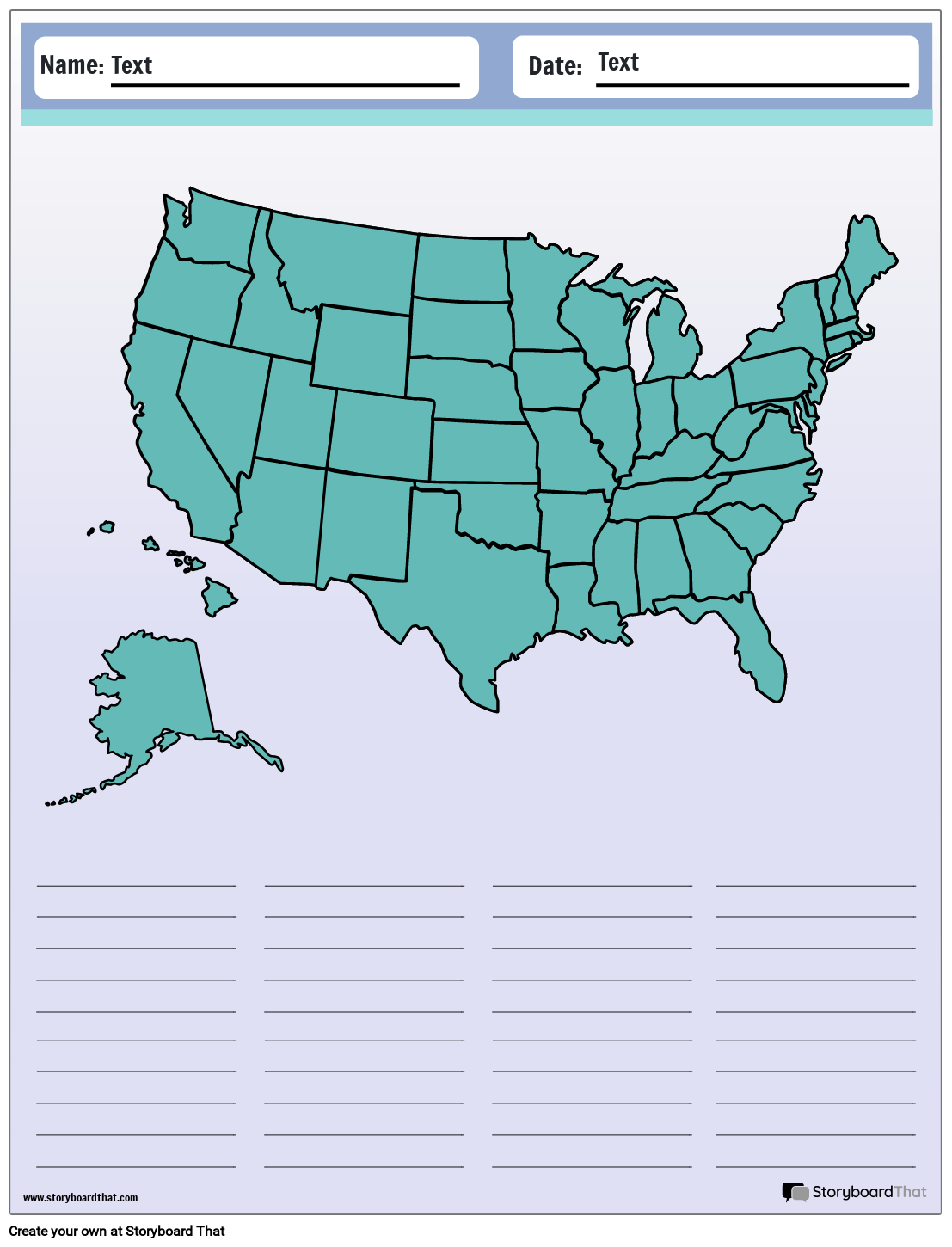 Printable Worksheet To Practice The Name Of States