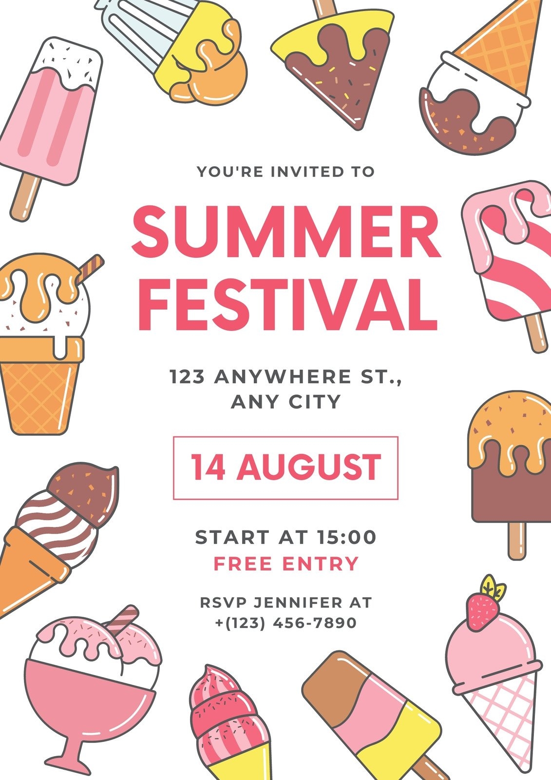 Editable Printable Small Tag Template Ice Cream