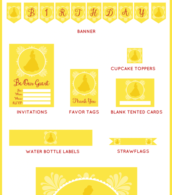 Free Beauty And The Beast Printables For Birthday Parties The Catch My Party Blog