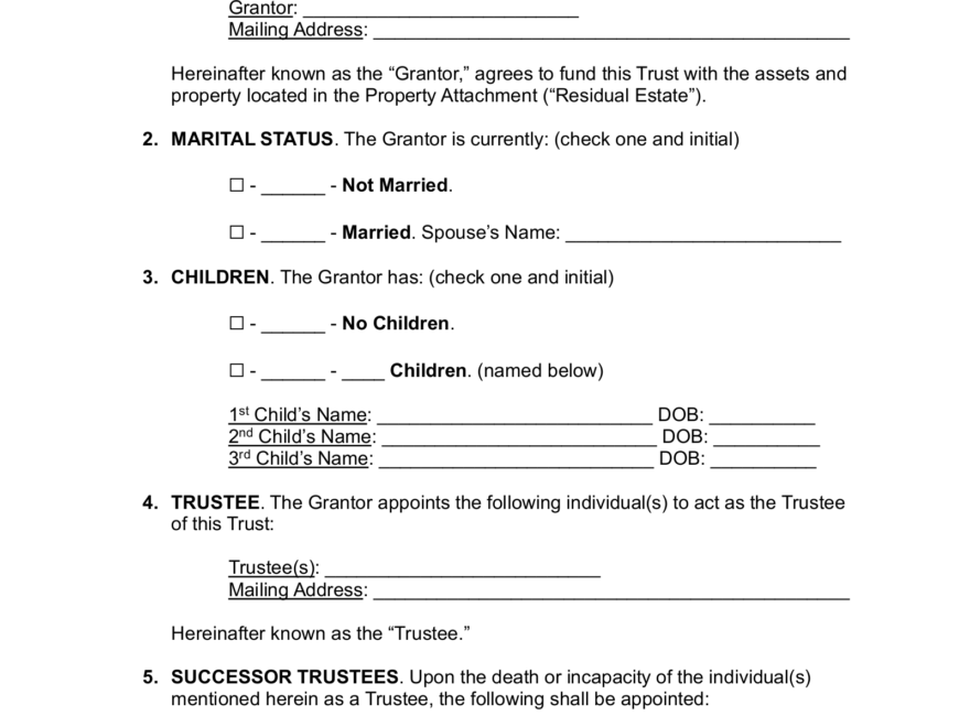 Free California Living Trust Form Revocable PDF Word EForms