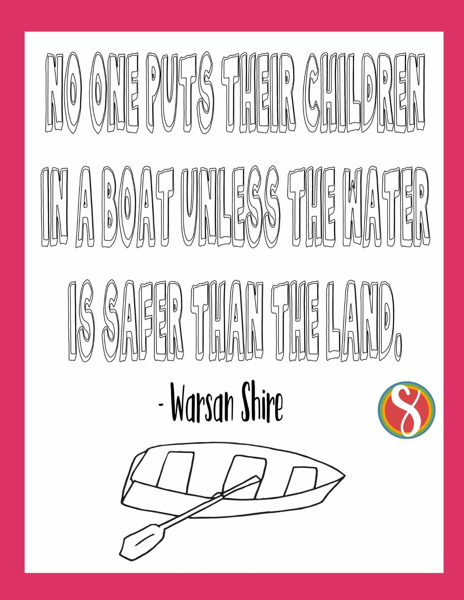 Printable Coloring Of Refugees