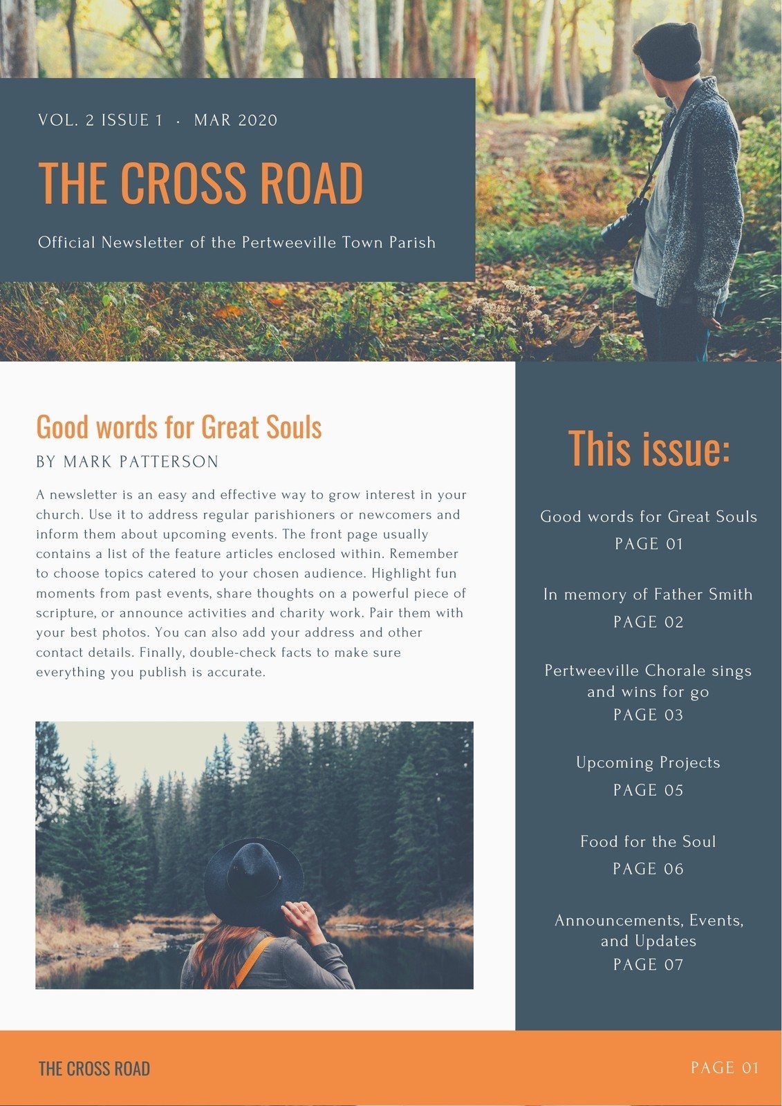 Free Custom Printable Church Newsletter Templates Canva