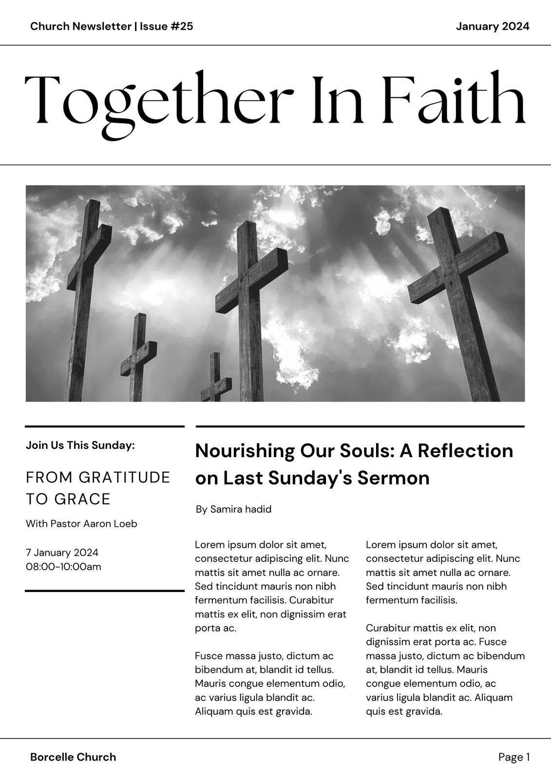 Printable Christian Ministry Newsletter Templates Free