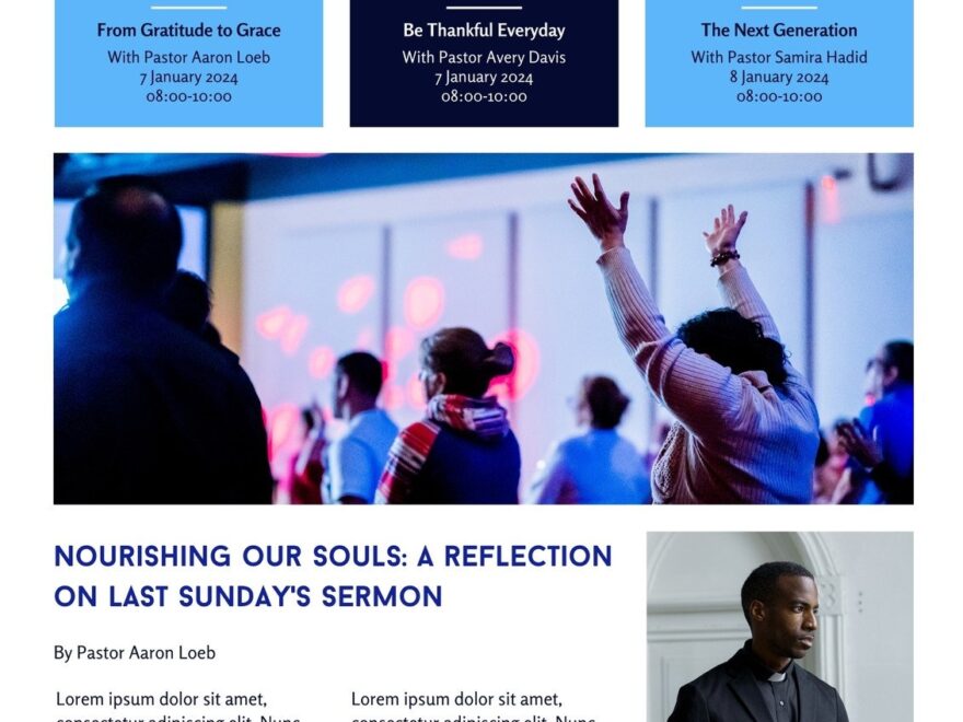 Free Custom Printable Church Newsletter Templates Canva