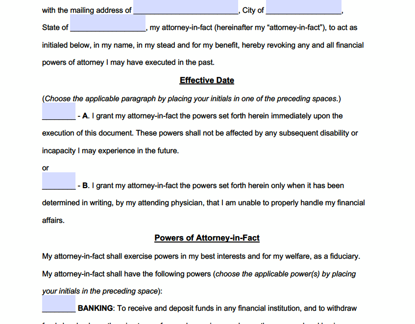 Free Durable Financial Power Of Attorney Forms PDF Word