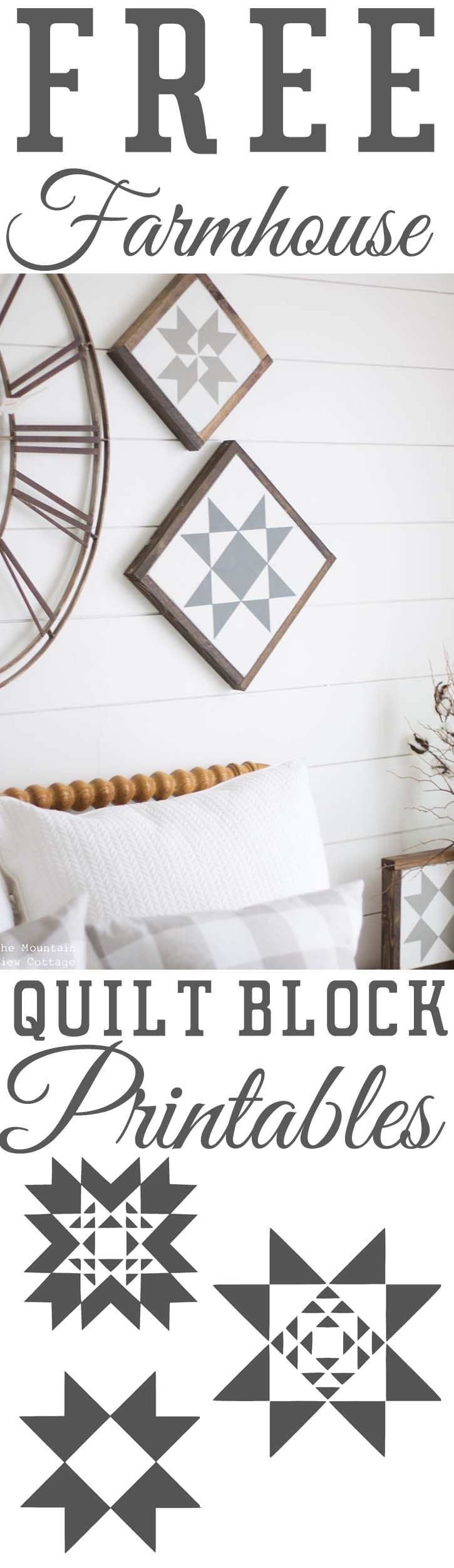 Free Farmhouse Printables Quilt Block Stars The Mountain View Cottage