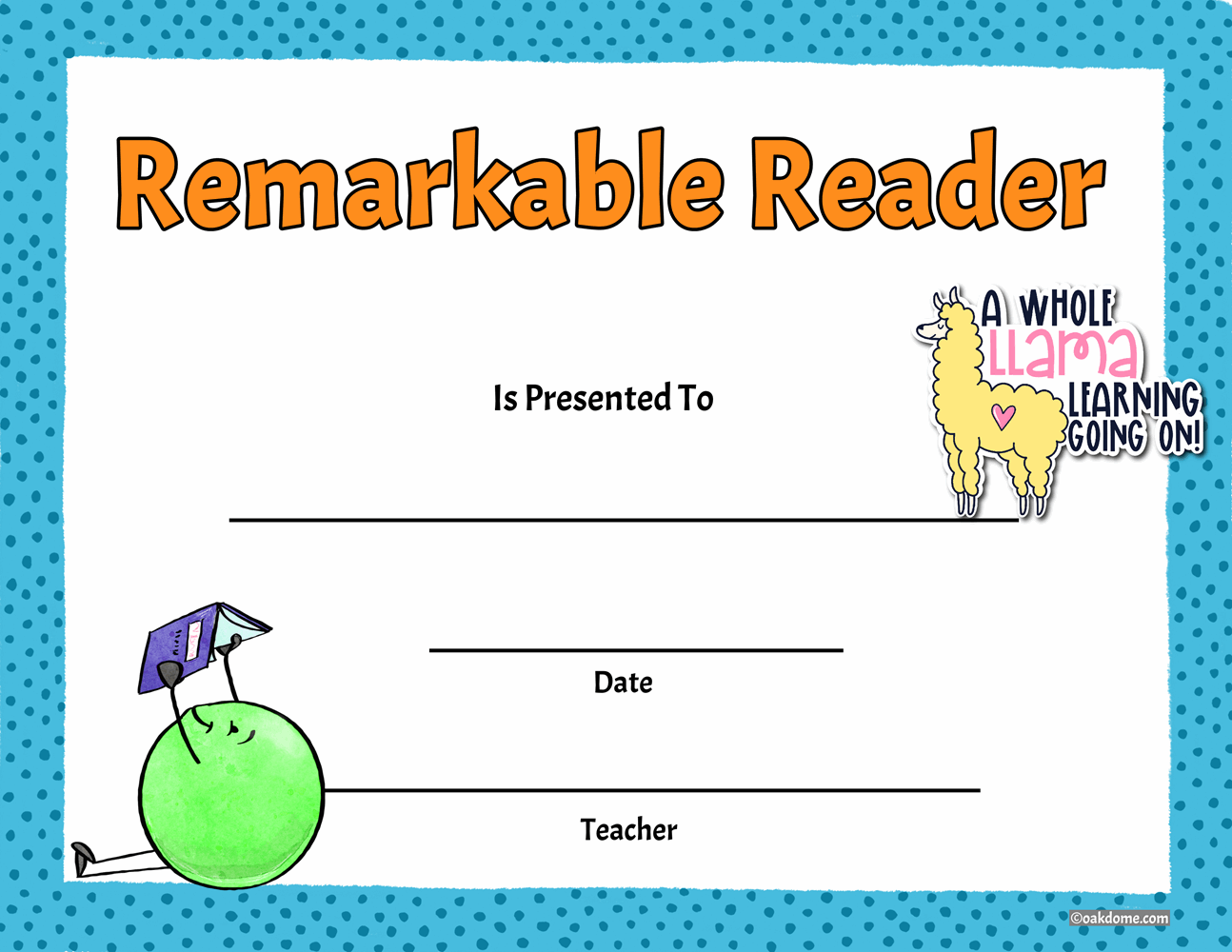 Free Fast Student Award Generator Remarkable Reader Award