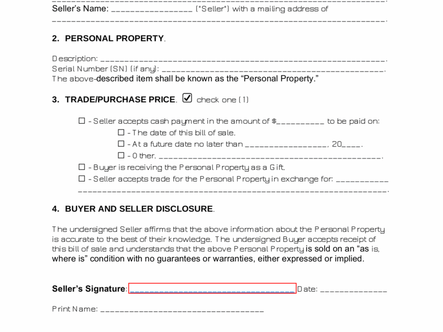 Free Florida General Bill Of Sale Form PDF Word EForms