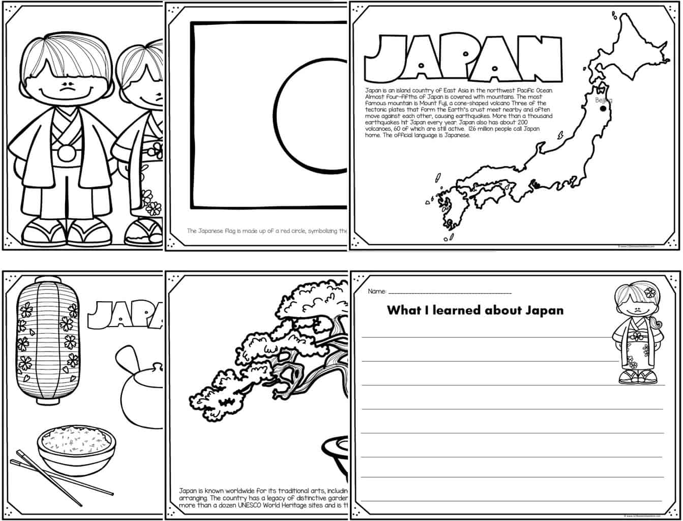 Japanese Coloring Pages Free Printable