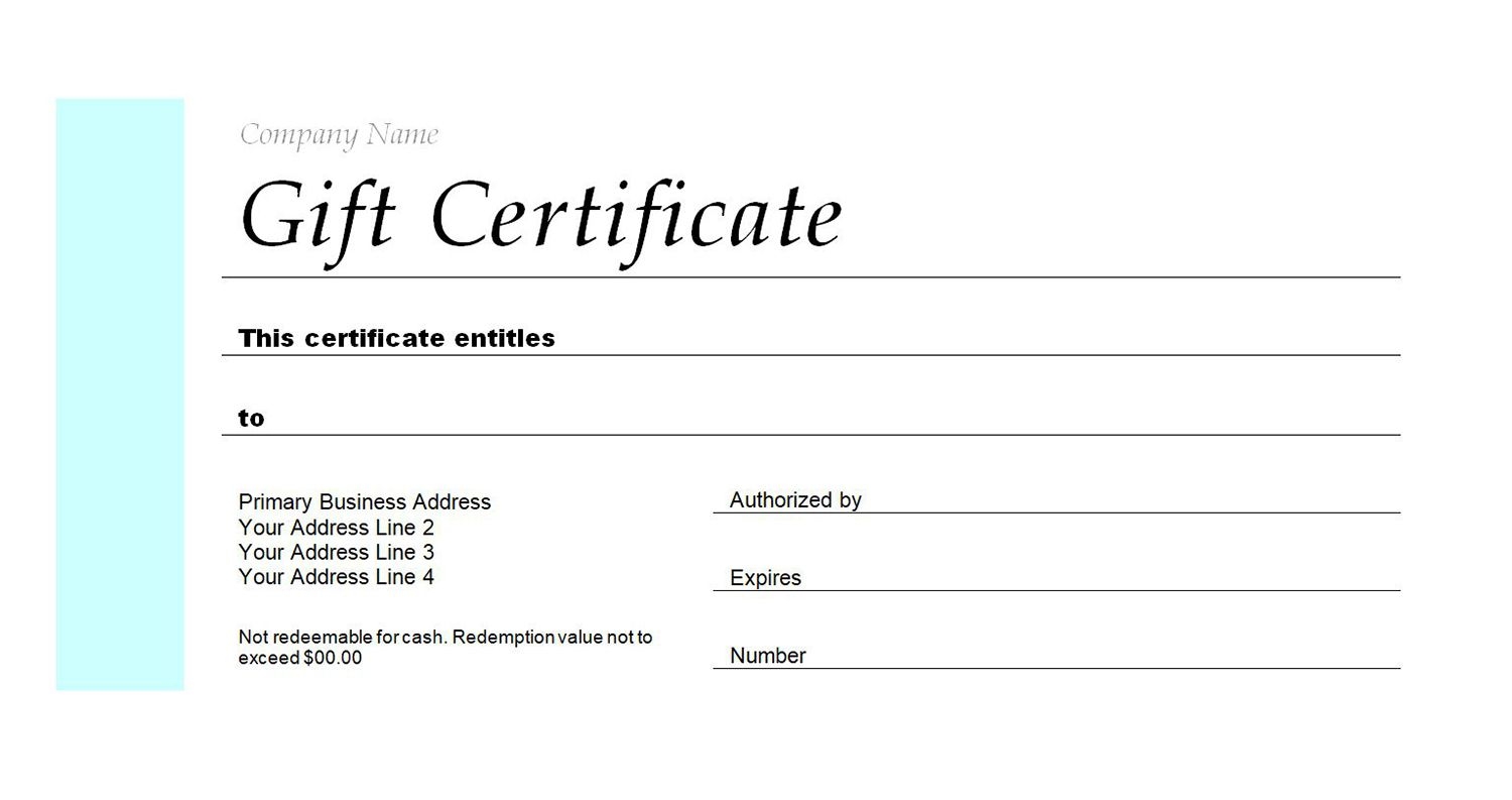 Printable Girft Certificate Ideas