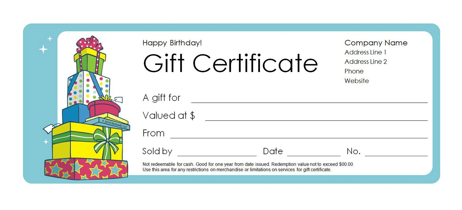 Fillable Printable Gift Certificates On Office