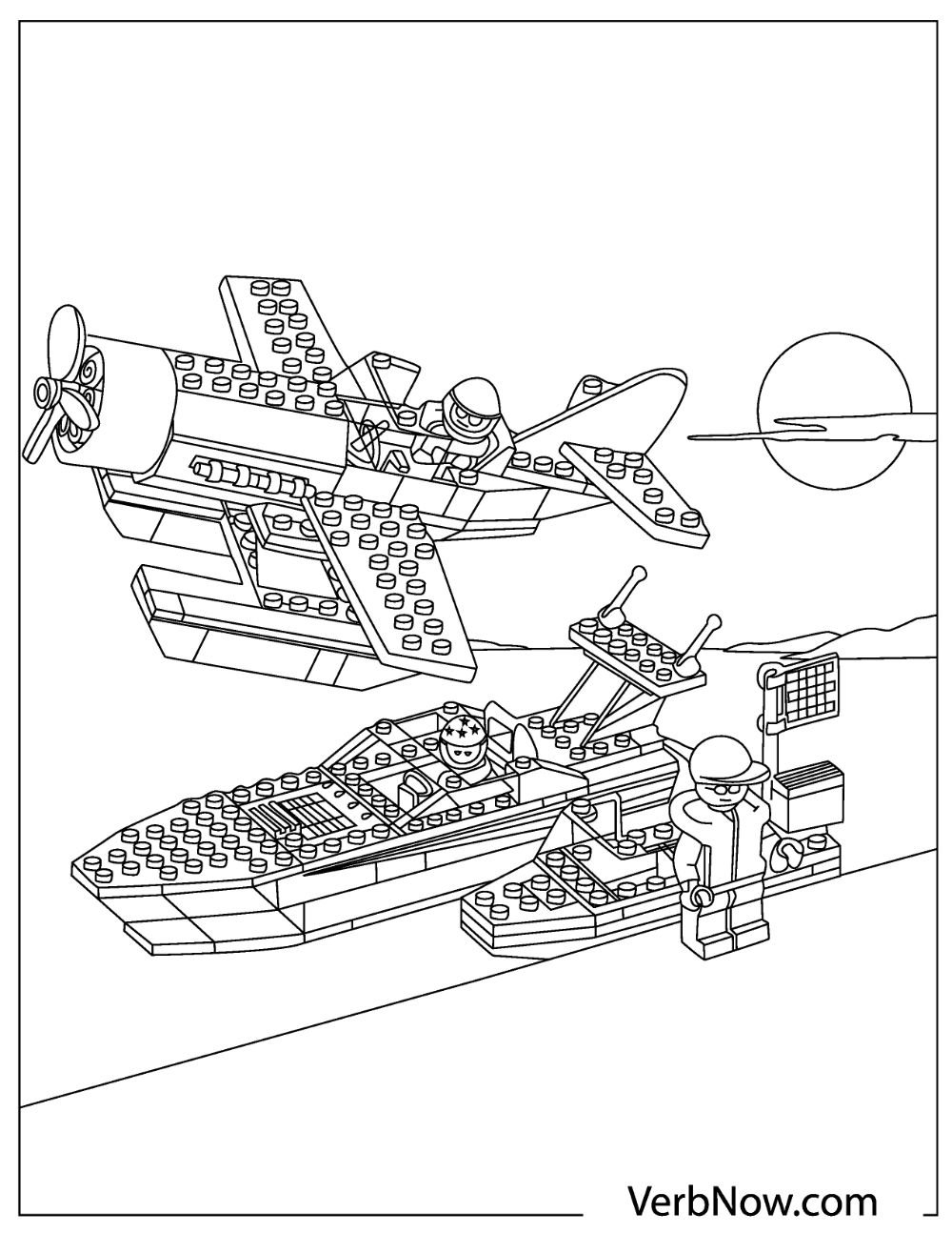 Printable Coloring Pages Black Cat In Lego Form