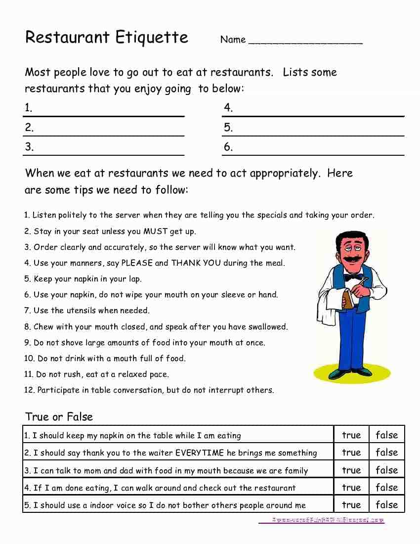 Free Life Skills Worksheets For Highschool Students And Free Life Worksheets Library