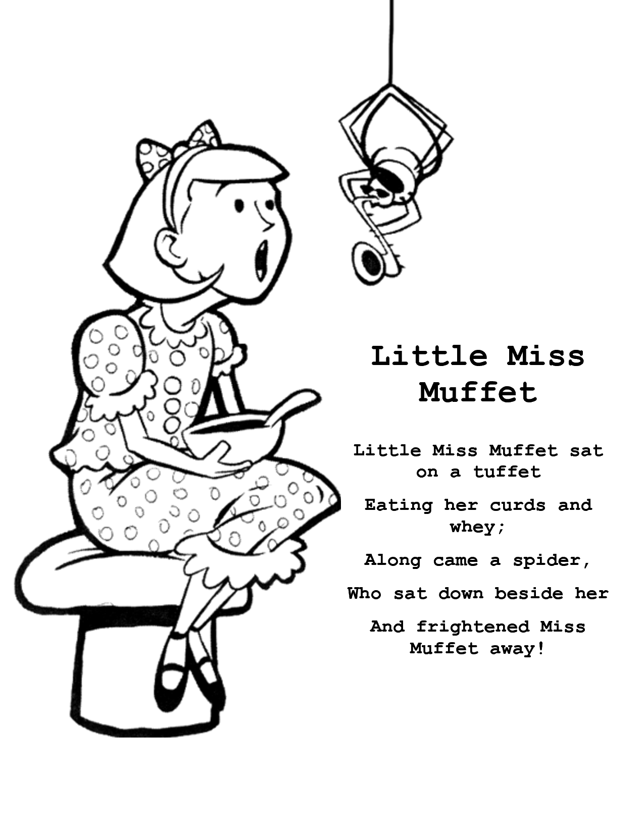 Free Little Miss Muffet Coloring Pages Download Free Little Miss Muffet Coloring Pages Png Images Free ClipArts On Clipart Library