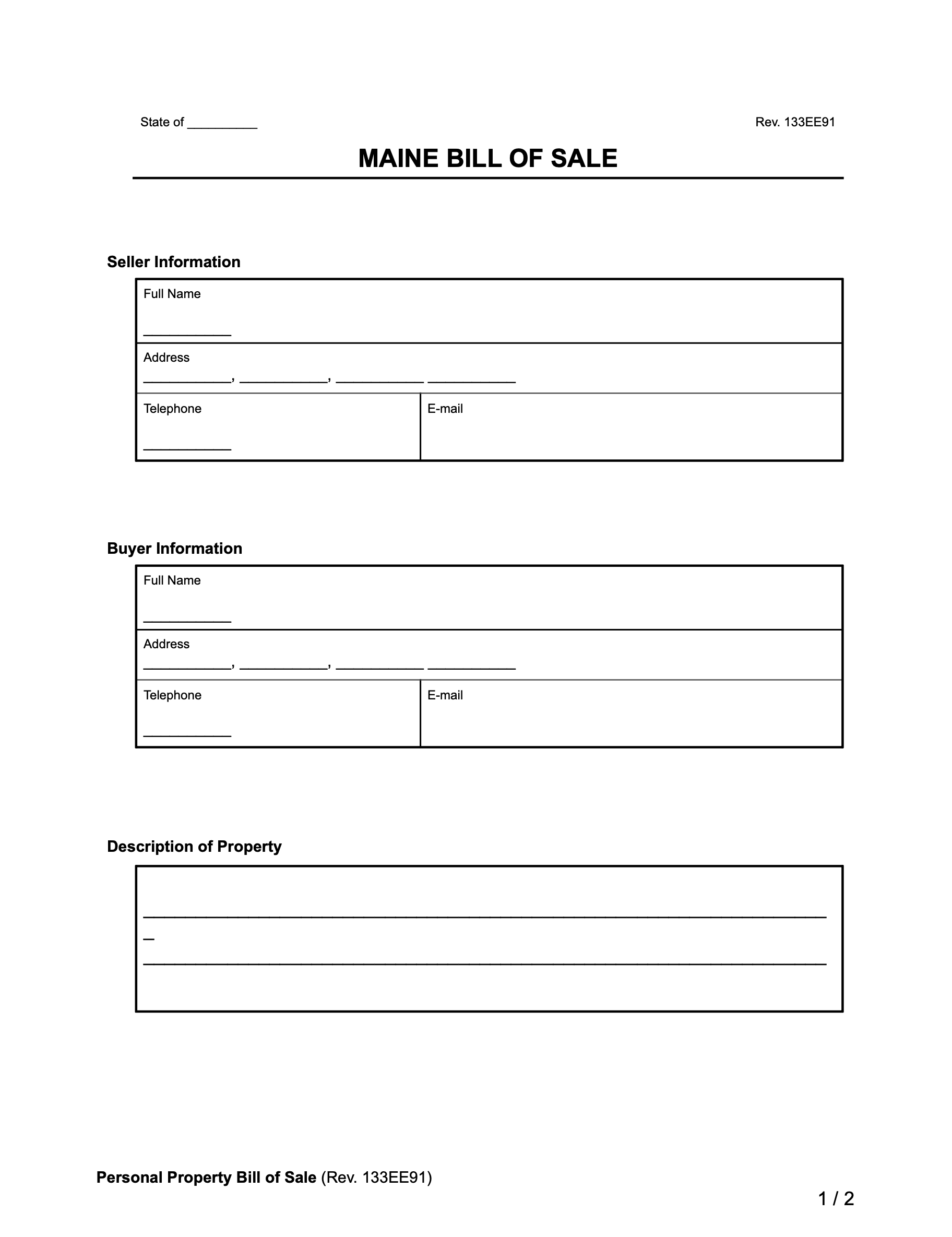 Maine Registration Form Printable Auto