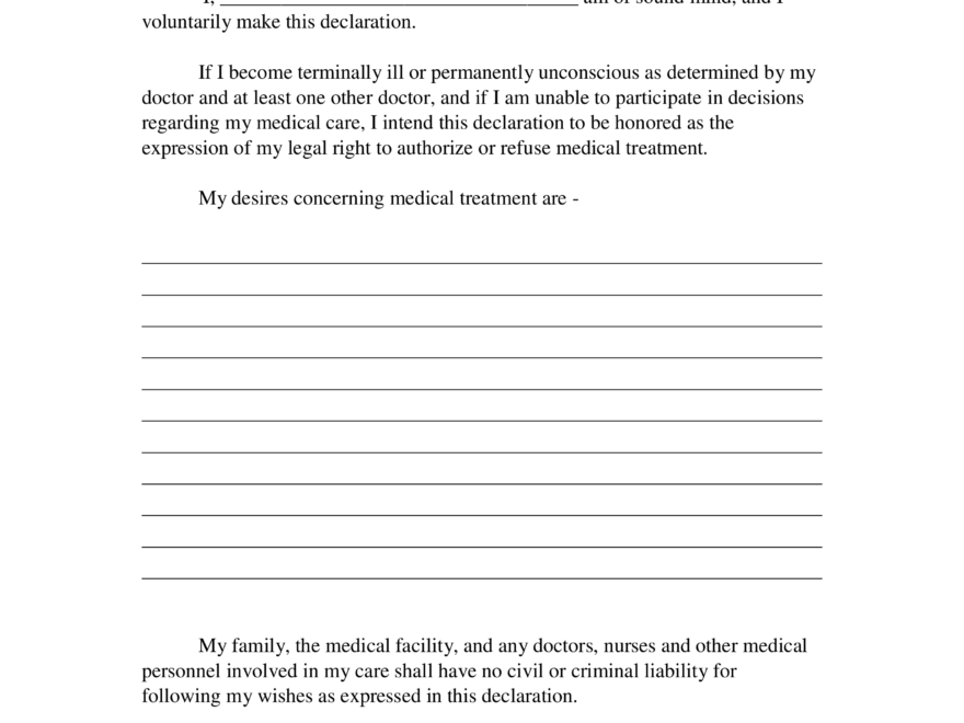 Free Michigan Living Will Form Template PDF Word EForms