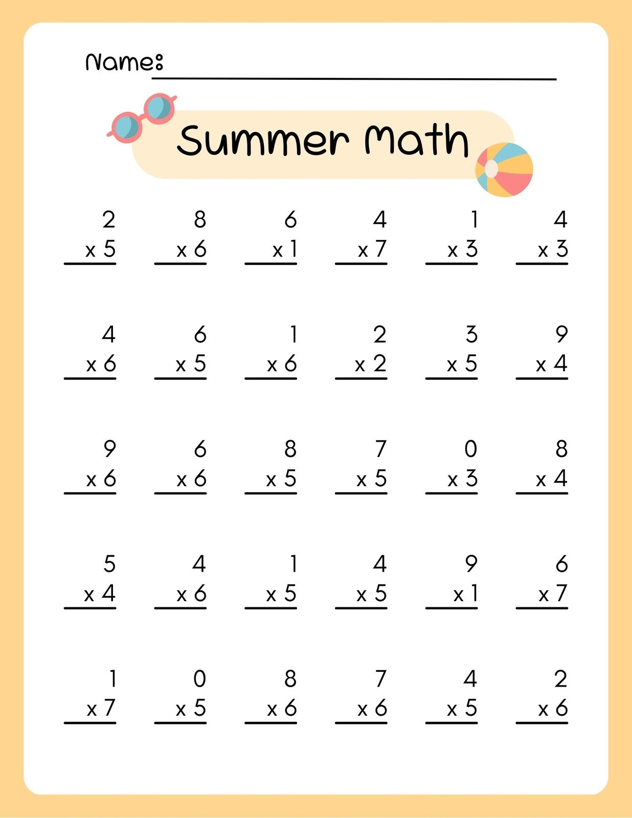 Free Printable Multiplication Worksheets For Second Graders