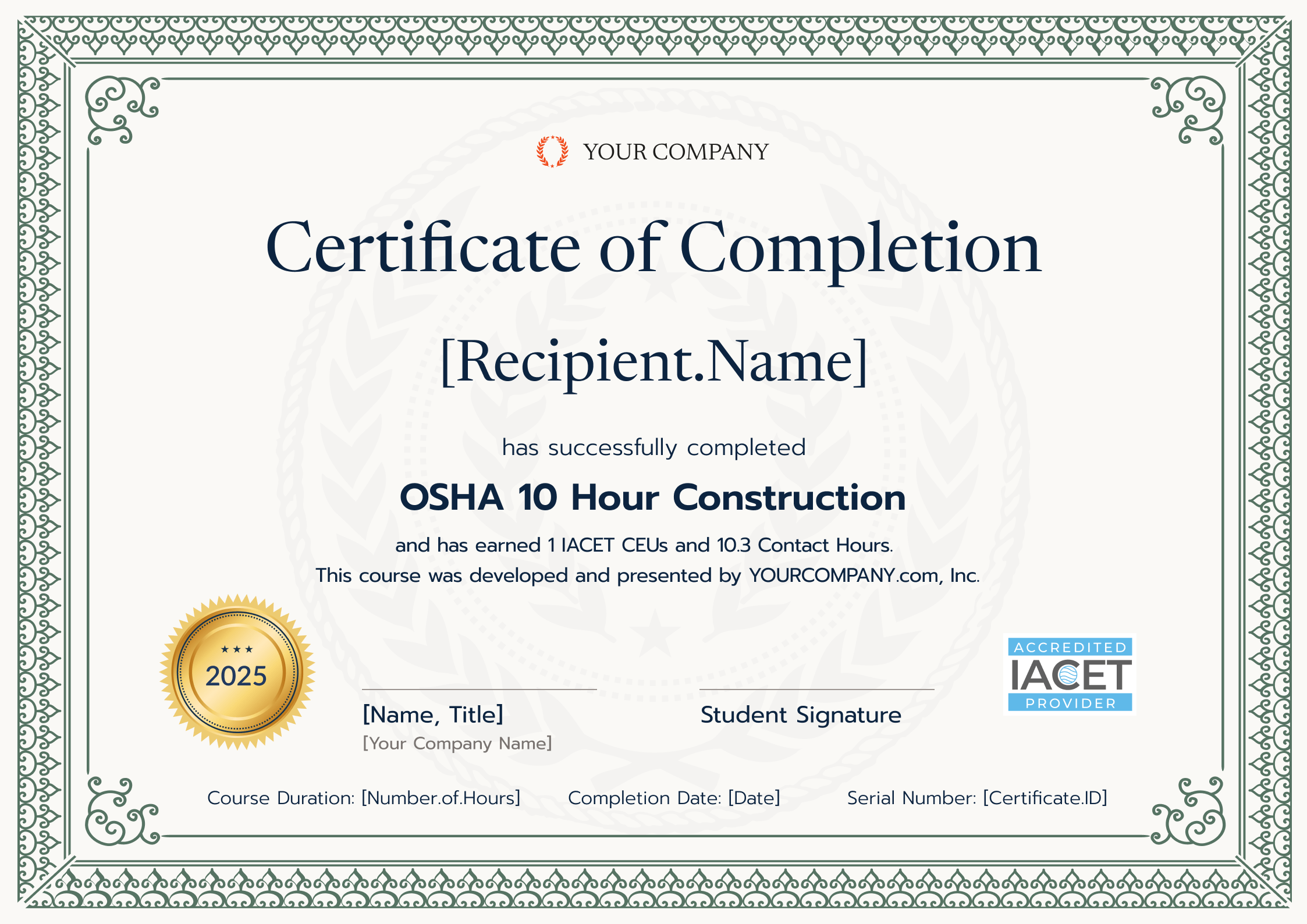 Free OSHA Certificate Templates Edit With Certifier 1 On G2