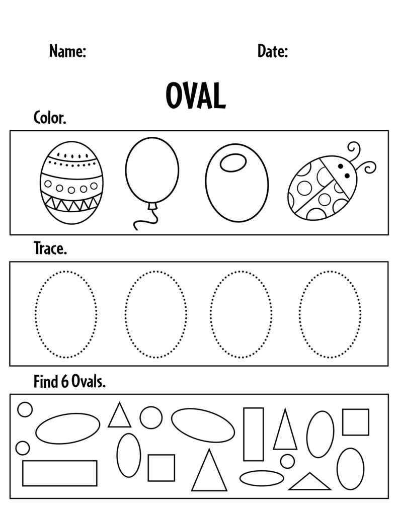 Free Oval Worksheets For Preschool The Hollydog Blog