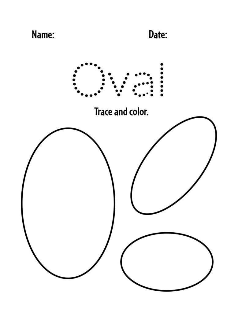 Free Printable Oval Preschool Worksheets