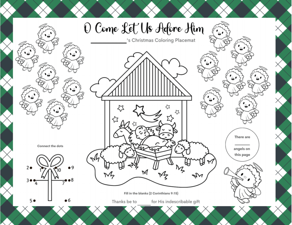 Free Paper Placemats Christmas Printable Organized 31