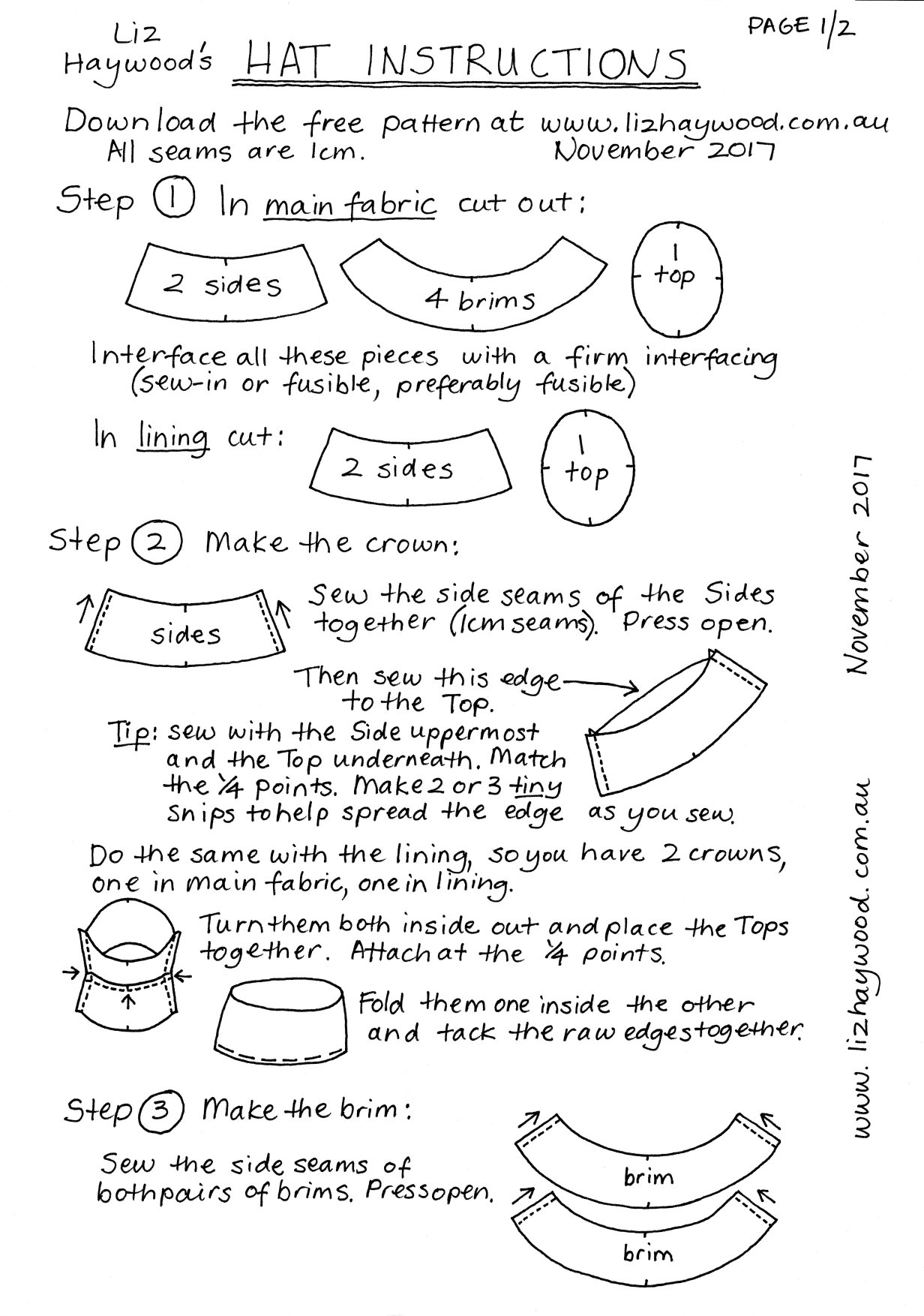 Free Pattern Make A Hat The Craft Of Clothes