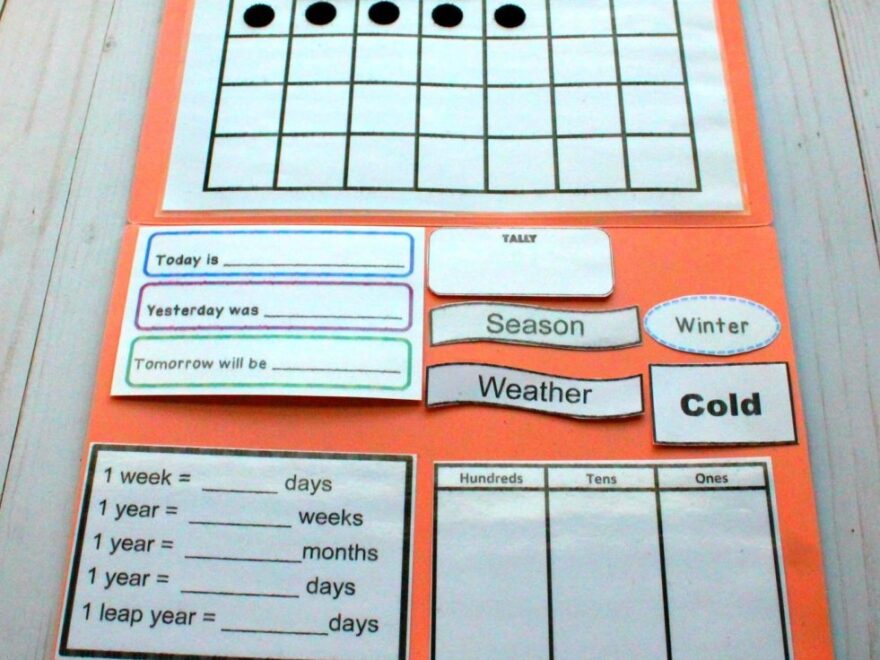 Free Preschool Calendar File Folder Printables Thrifty Homeschoolers