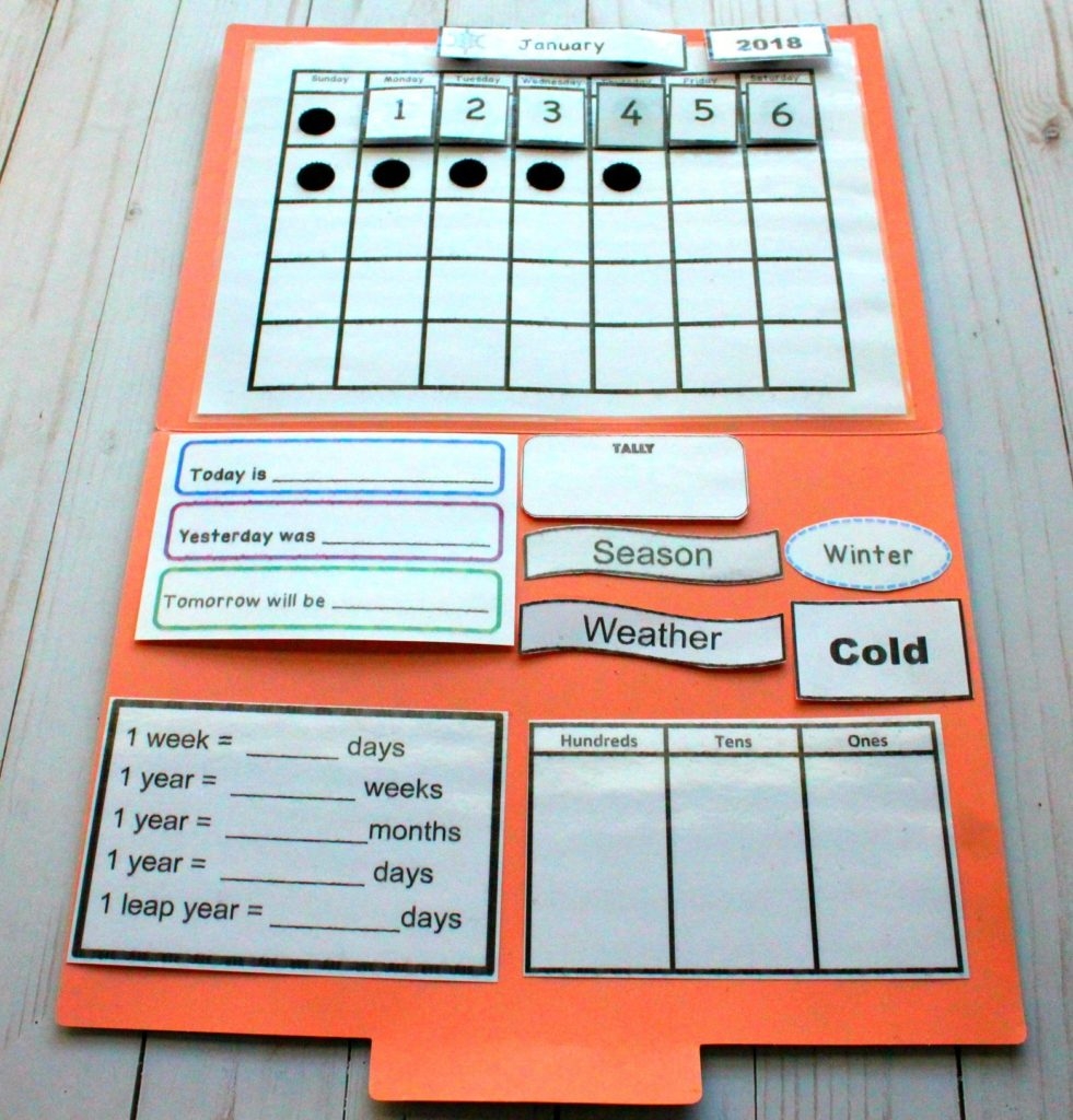Free Preschool Calendar File Folder Printables Thrifty Homeschoolers