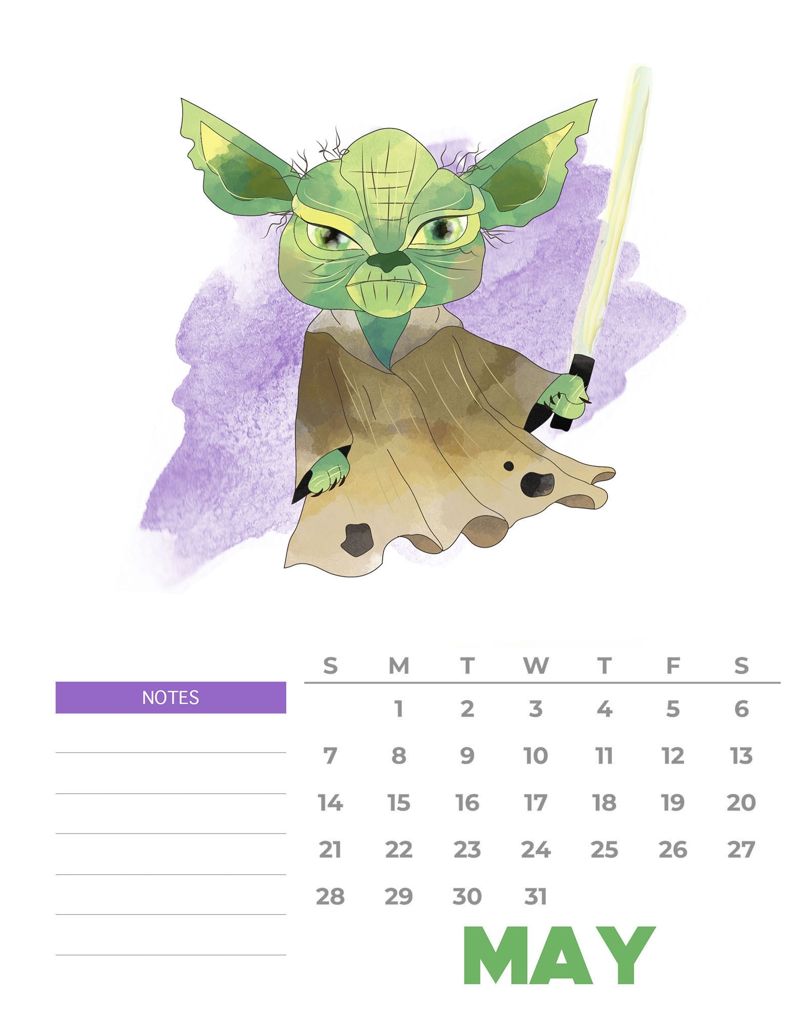 Free Printable 2023 Star Wars Calendar The Cottage Market