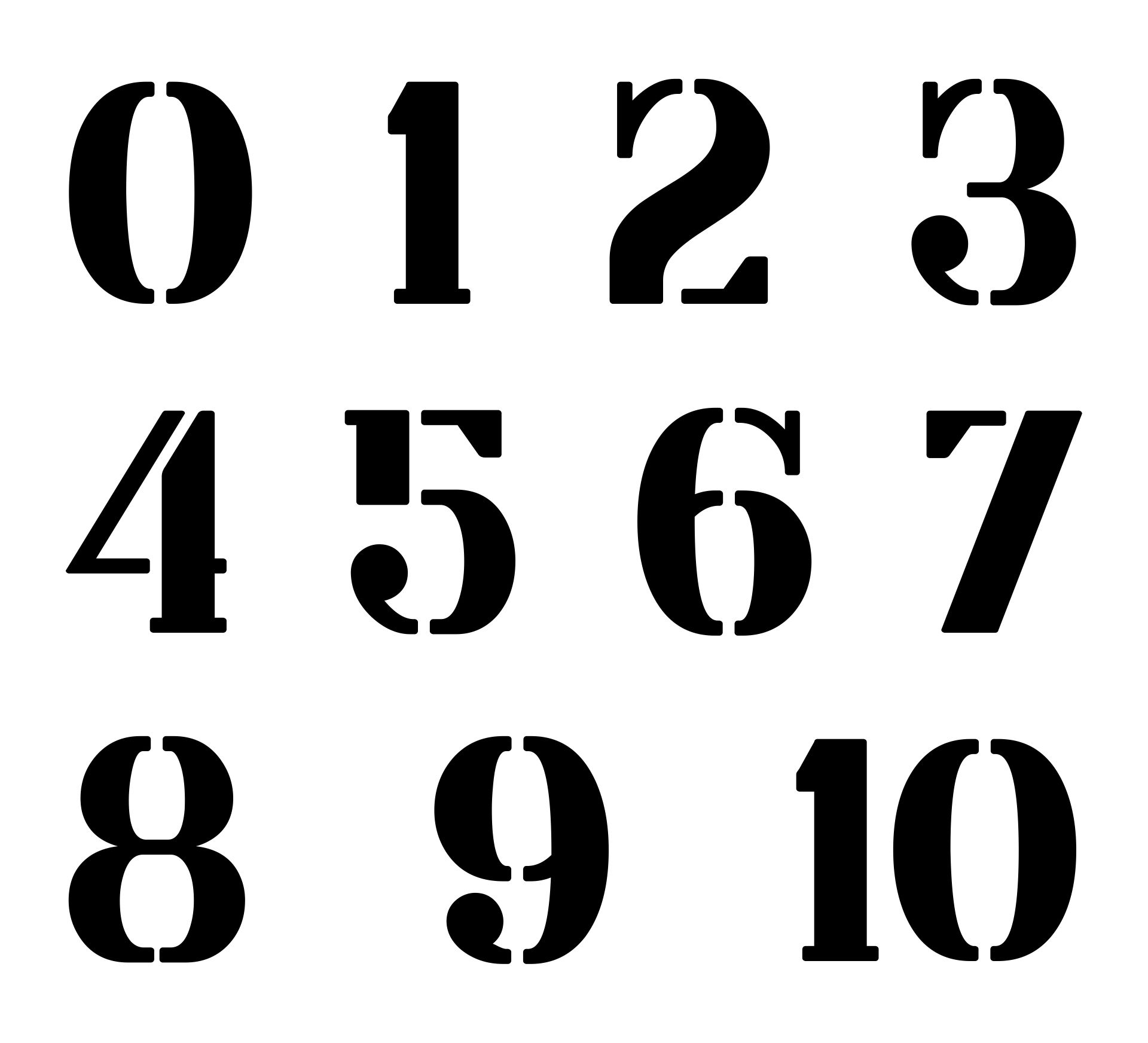 Free Printable 3 Inch Number Stencils 1 10 Worksheets Library