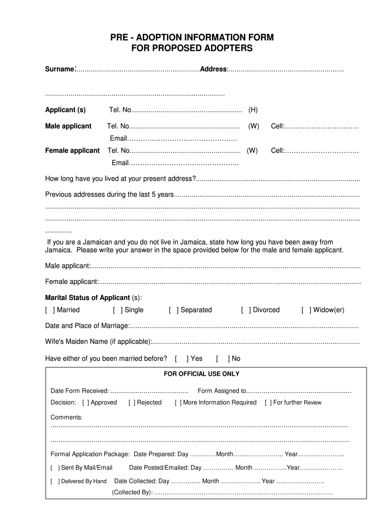 Free Printable Adoption Forms Fill Out Sign Online DocHub