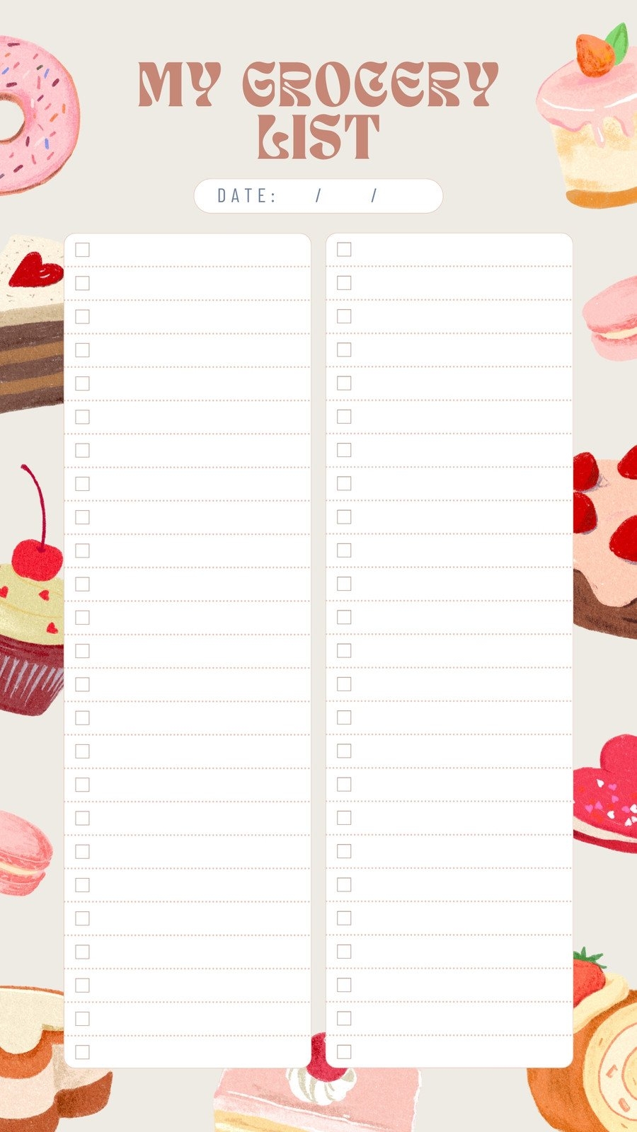 Shopping List Printable Worksheets