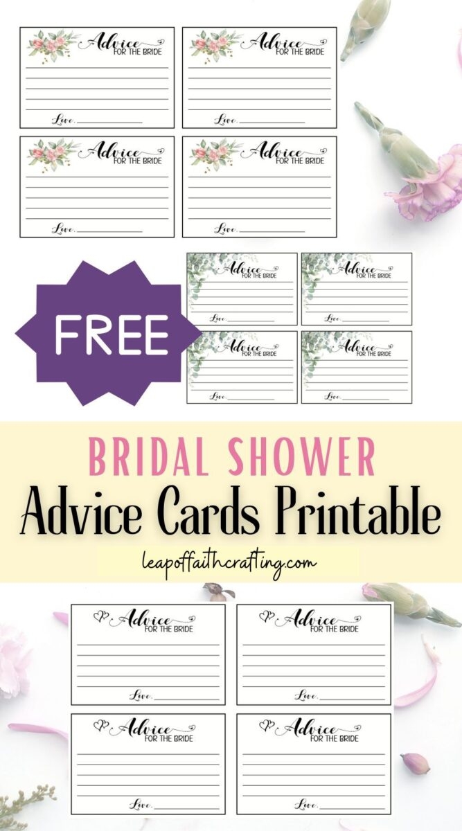 Free Printable Bridal Shower Advice Cards