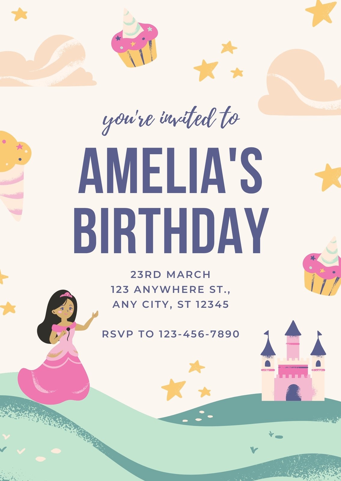 Free Printable Customizable Princess Invitation Templates Canva