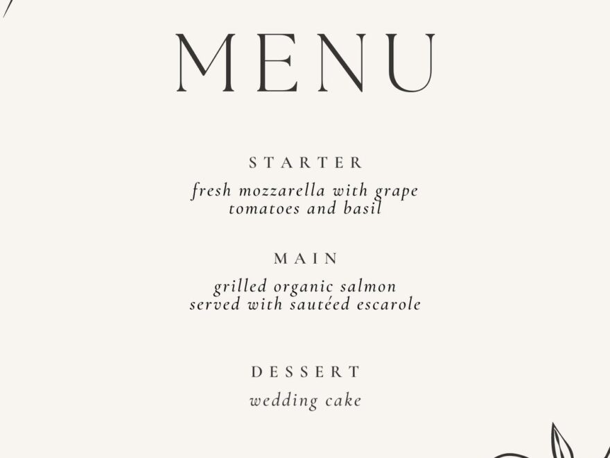 Free Printable Customizable Wedding Menu Templates Canva