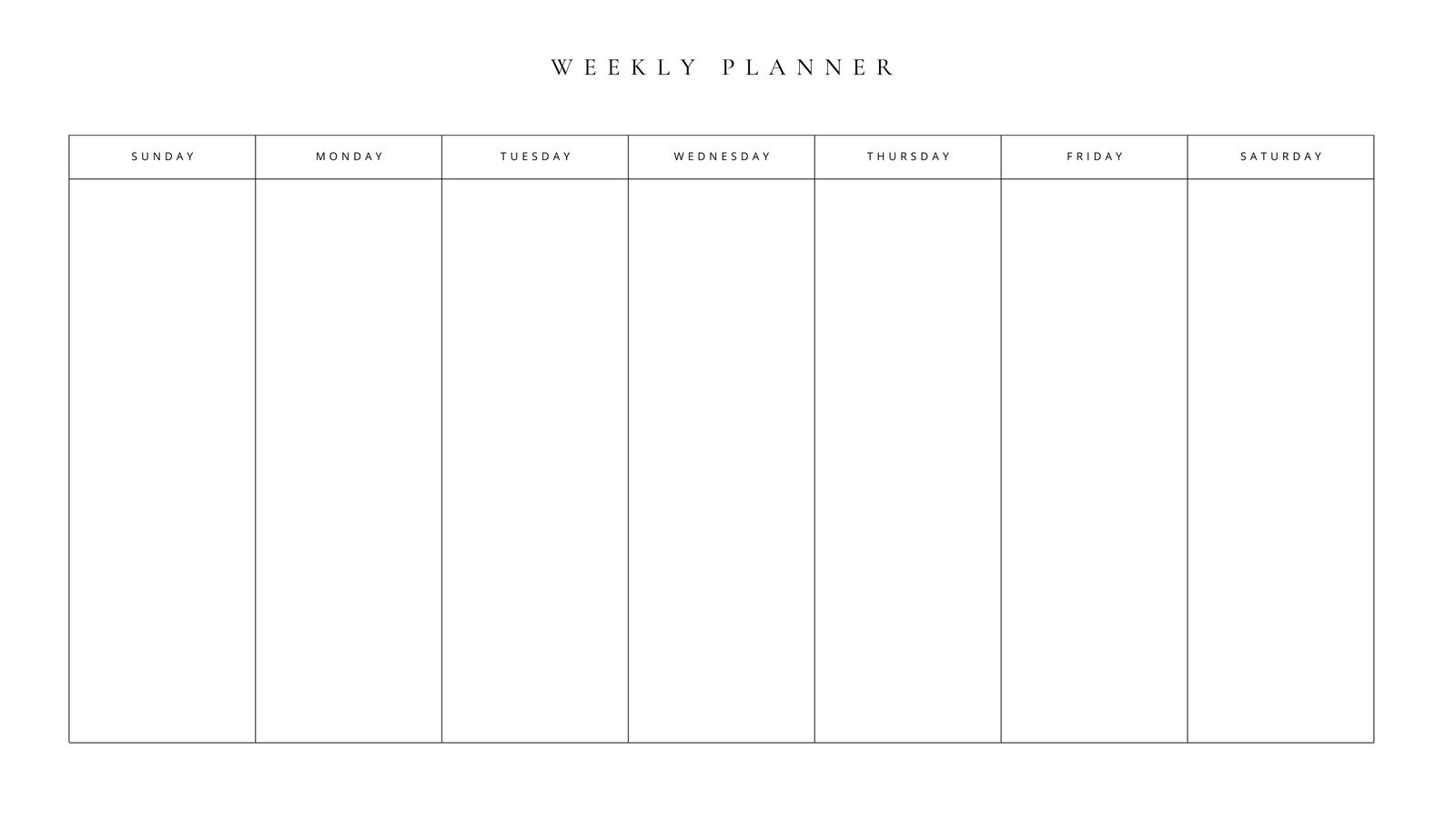 Free Printable Undated Weekly Calendar