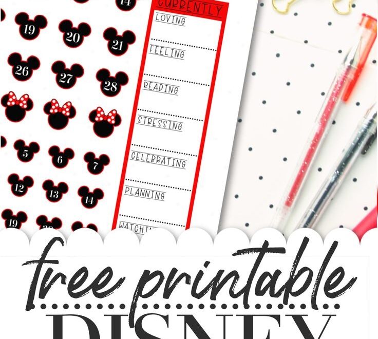 FREE Printable Disney Planner Stickers For Happy Planner Erin Condren Or ANY Planner