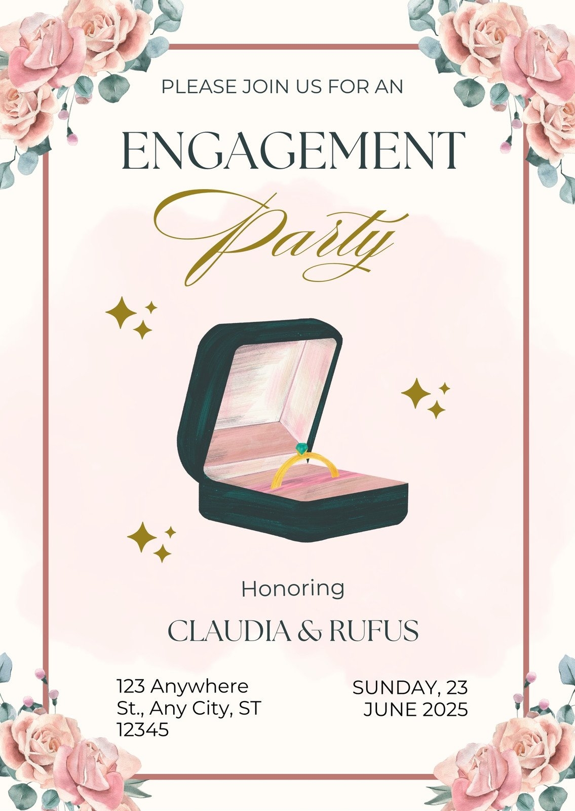 Free Printable Engagement Party Invitation Templates Canva