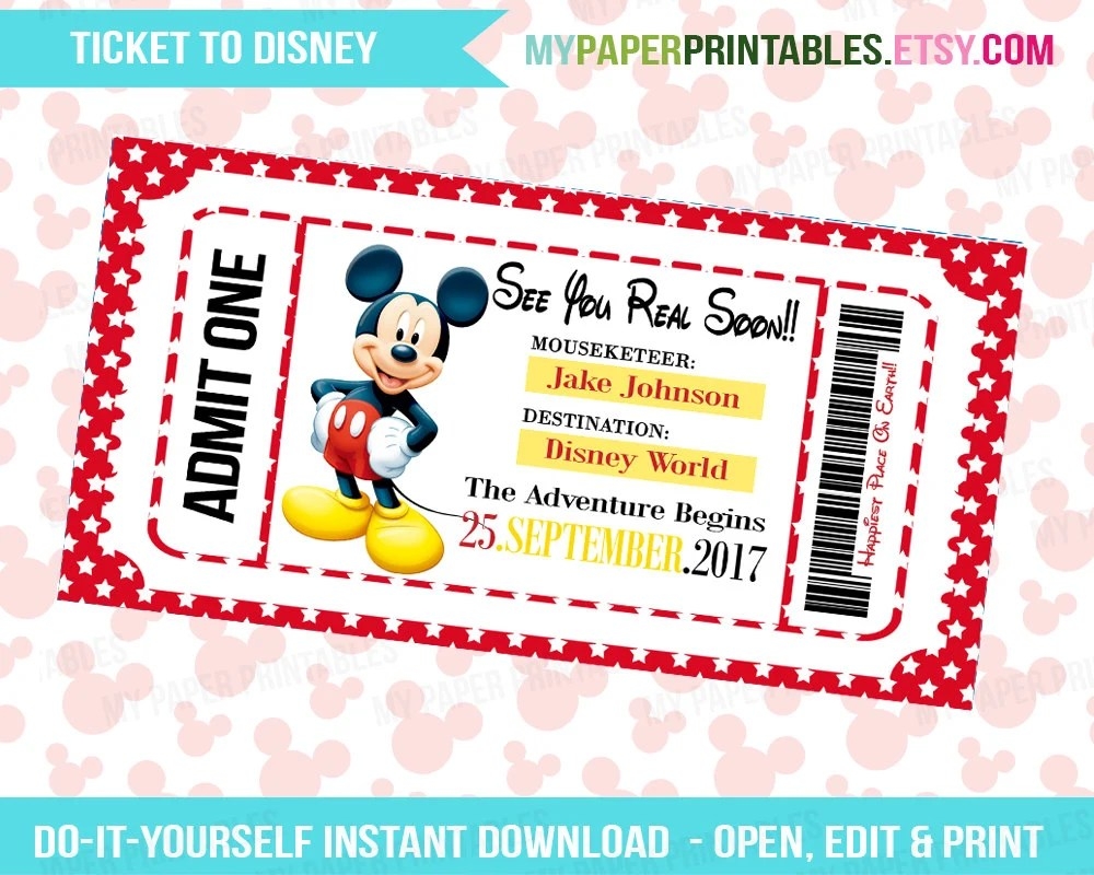 Free Printable Disney Ticket Template