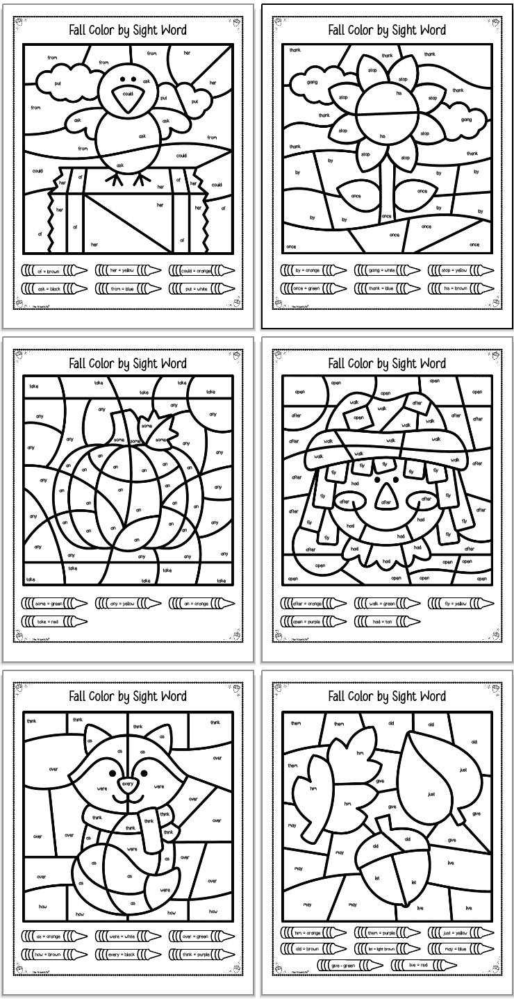 Printable Color By Color Words