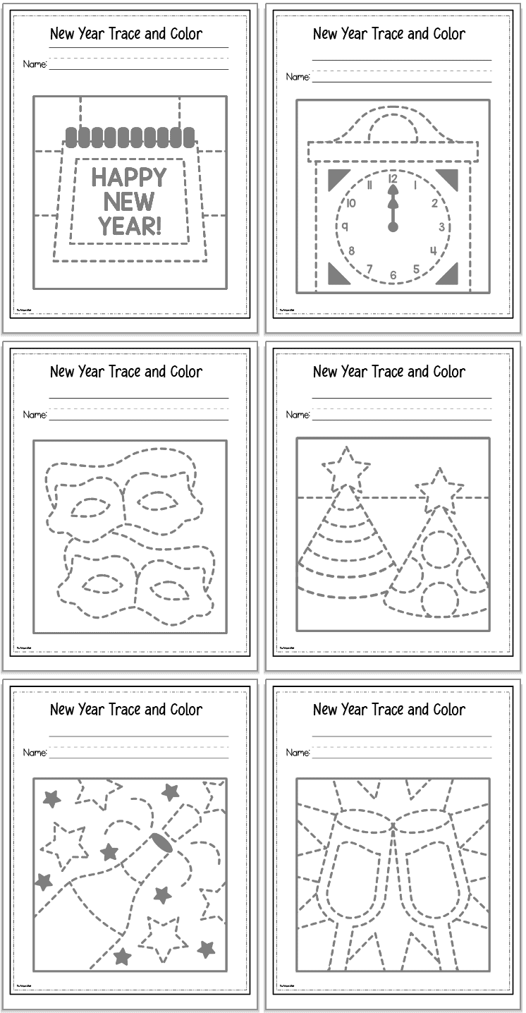 Free Printable New Year Tracing Worksheets The Artisan Life