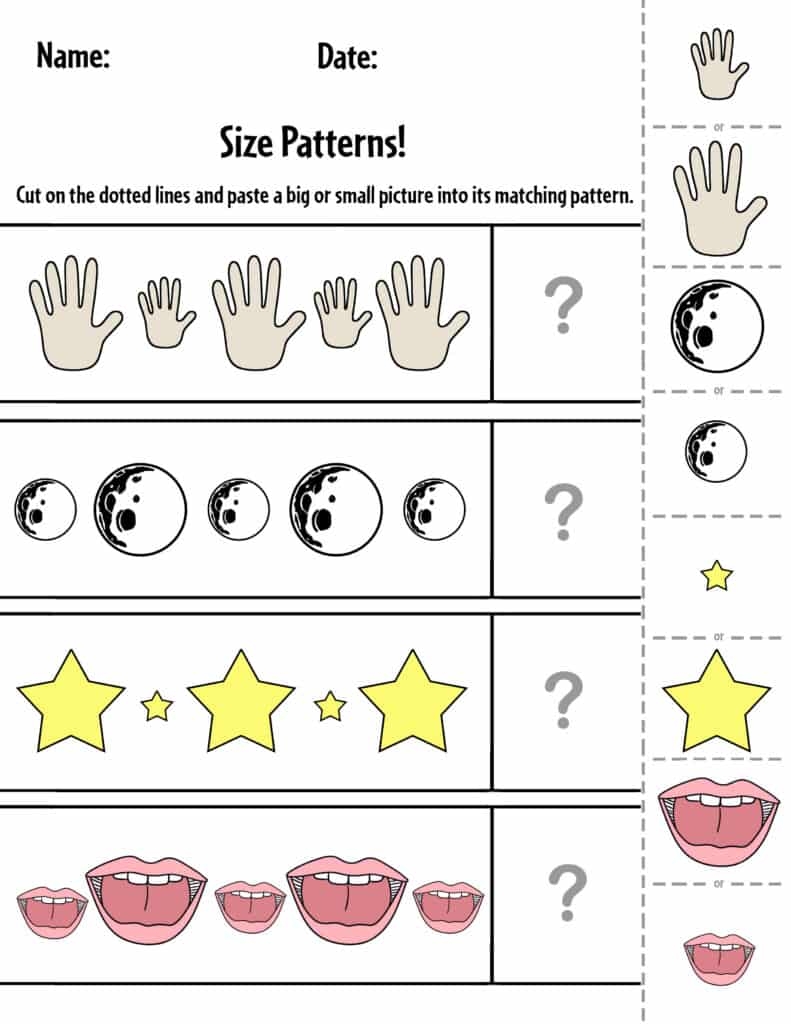 Printable Preschool Pattern Page