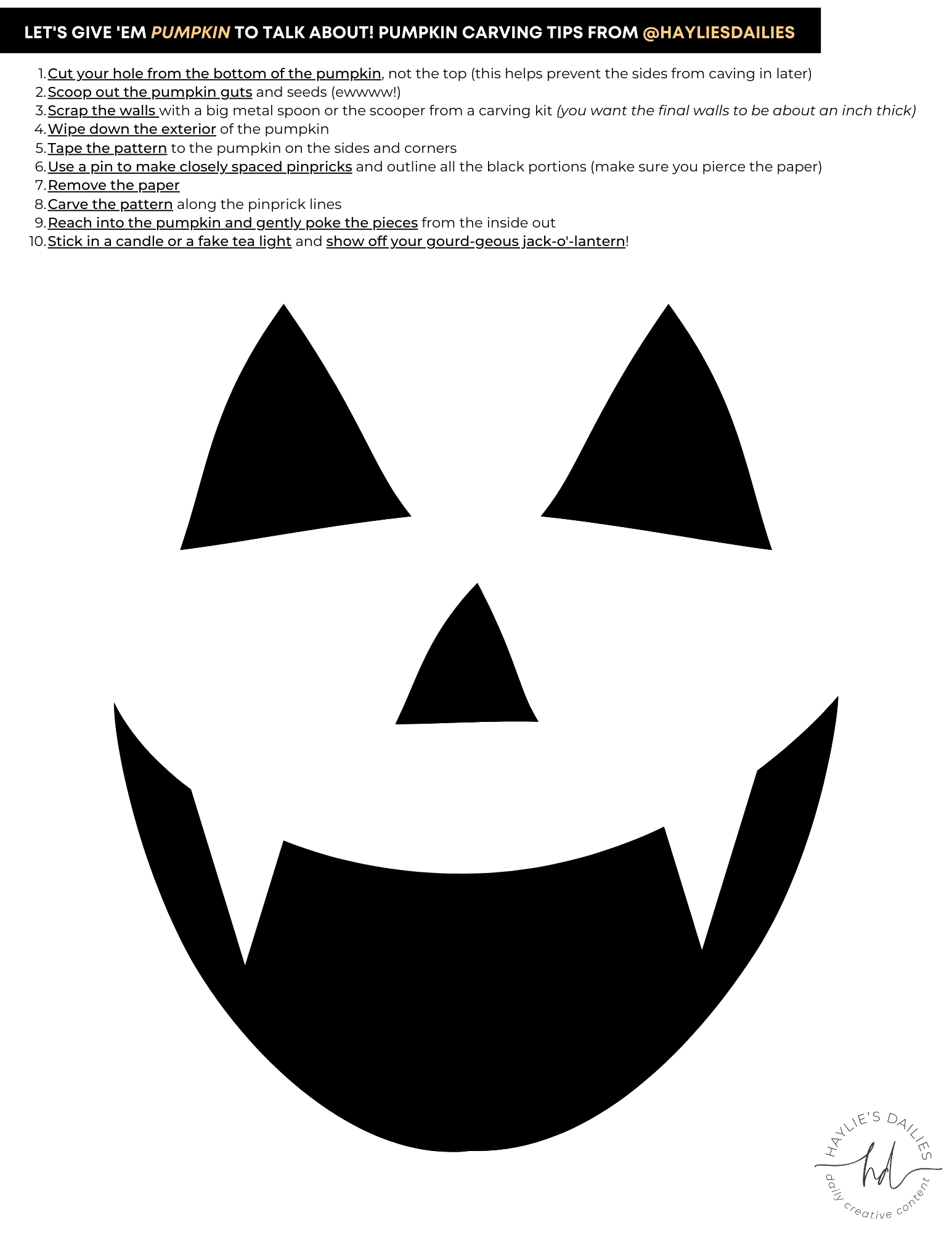 Easy Pumpkin Carving Templates Free Printable