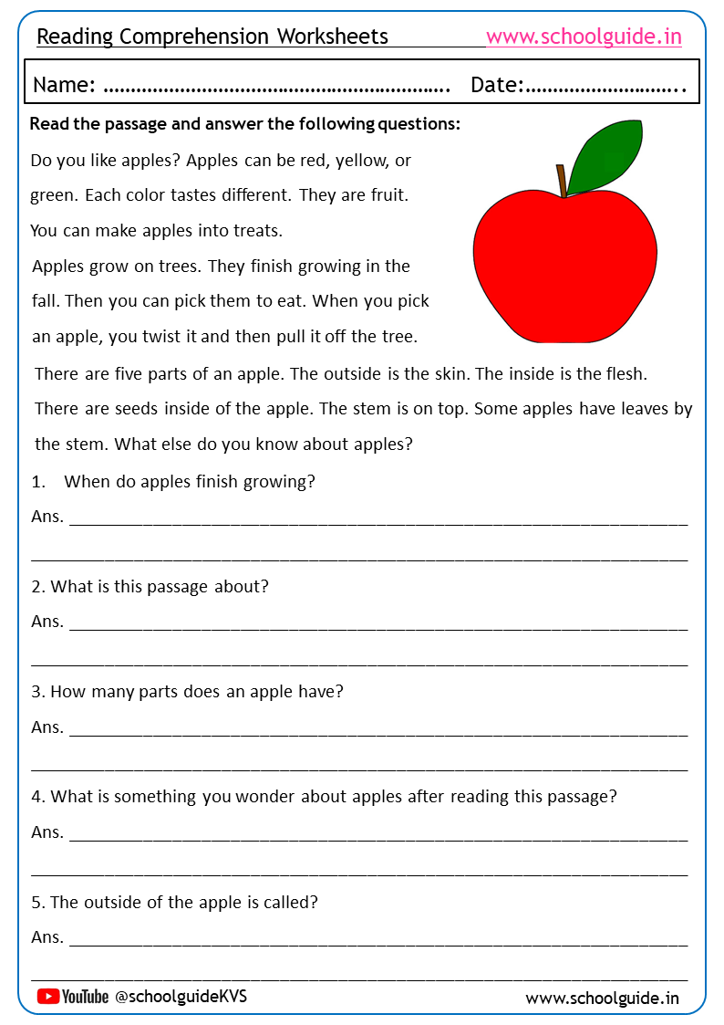 Free Printable Reading Comprehension Worksheets 6th Grade