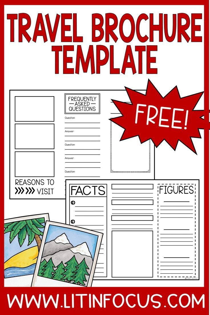Free Printable TriFold Travel Brochure Template For Elementary And Middle School Teachers