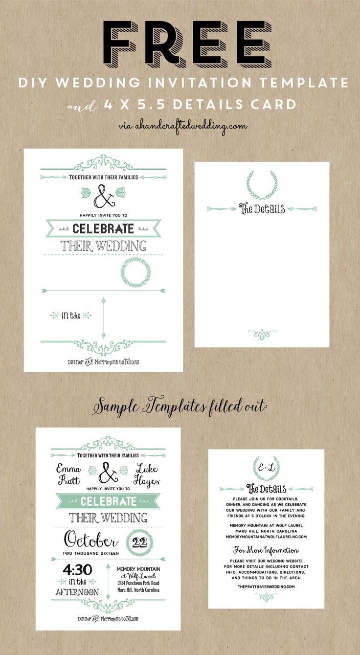 FREE Printable Wedding Invitation Template