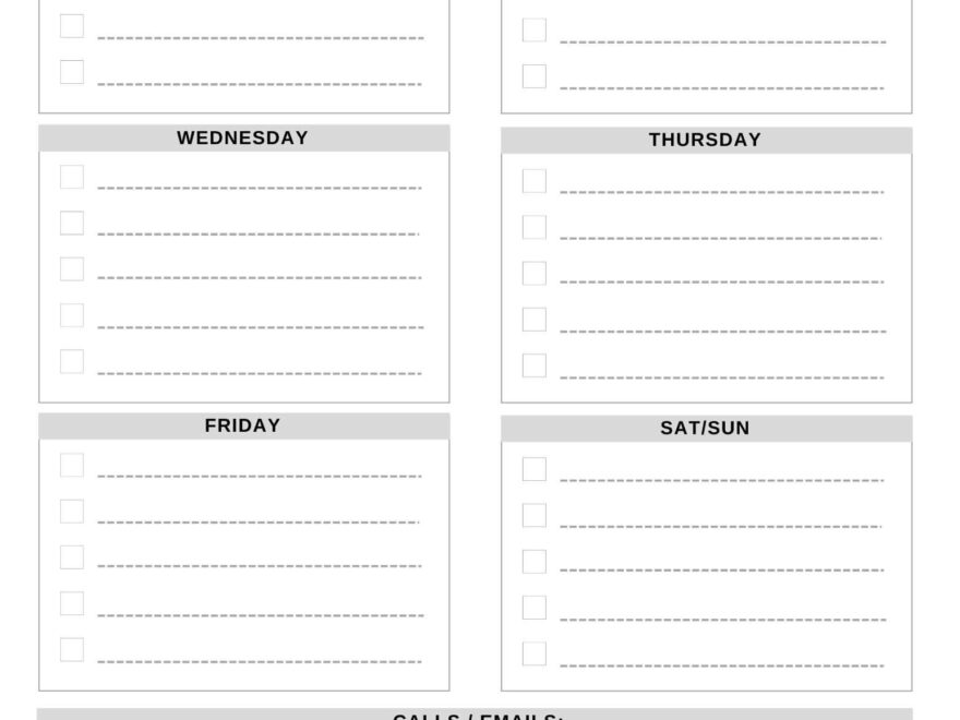 Free Printable Weekly Planner Templates CalendarKart