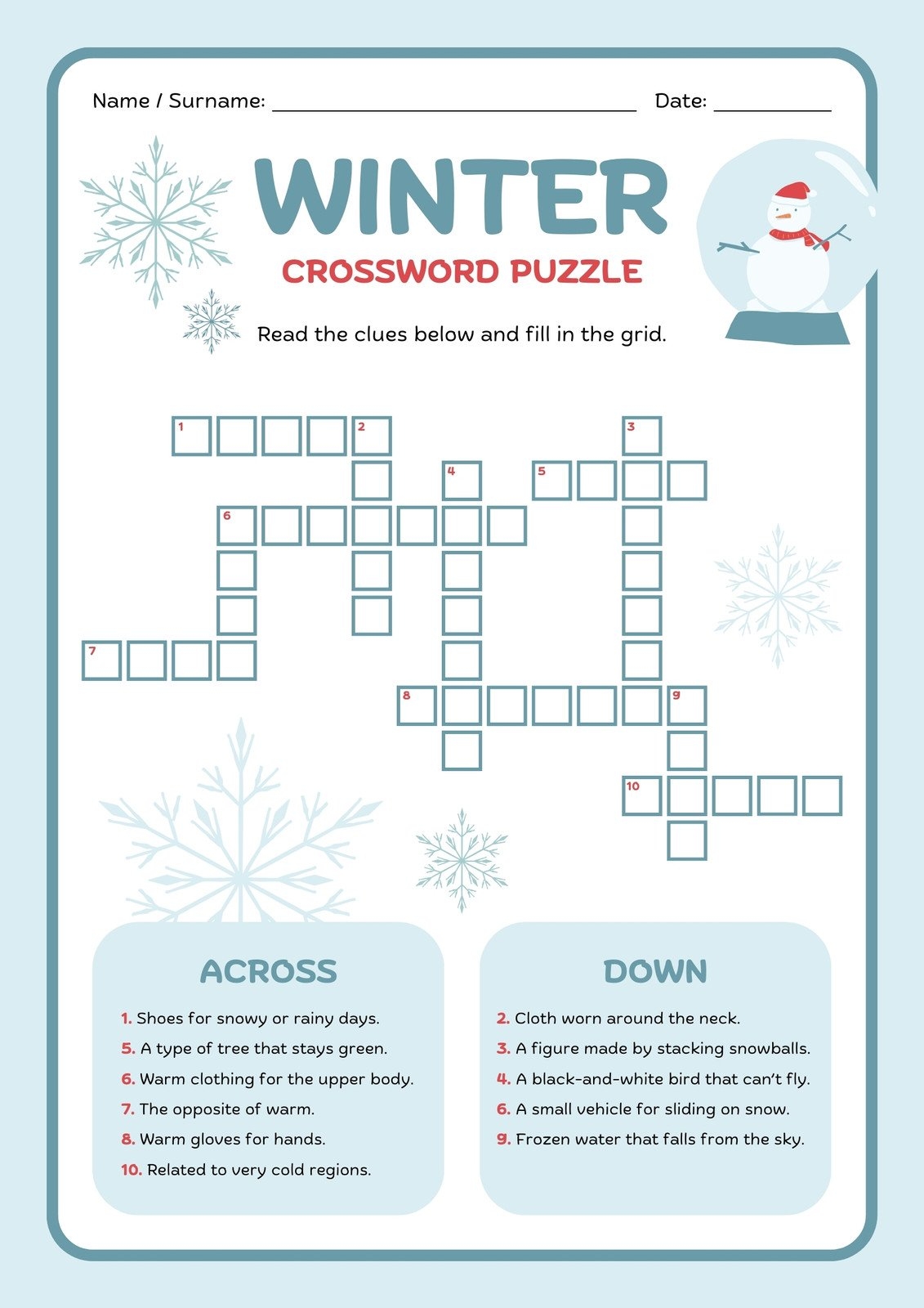 Forms Of Water Word Search Printable
