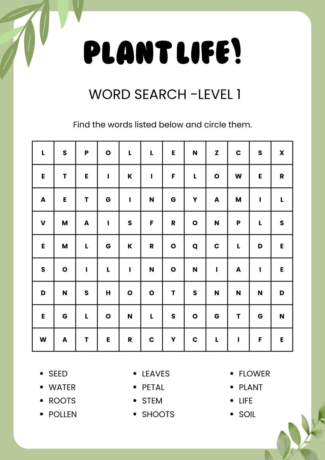 4th Grade Free Printable Science Word Search Worksheets